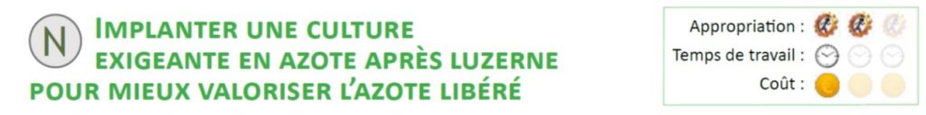 Implanter une culture exigeante en azote après luzerne pour mieux valoriser l'azote libéré