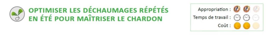 Optimiser les dechauages repetes en ete pour maitriser le chardon