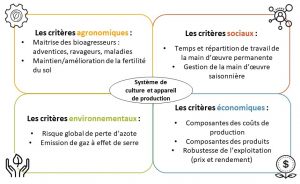 Critères de la durabilité étudiés dans VivLéBio