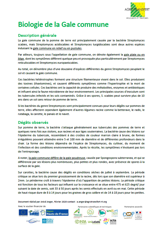 Fiche Biologie Gale Commune