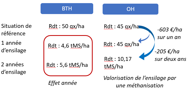 Expérimentation résultats économiques ensilage. Source : Agro-Transfert
